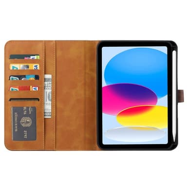 SKALO iPad 10.9 (2022) PU-Läder Plånboksfodral med Penn Hållare - Rosa