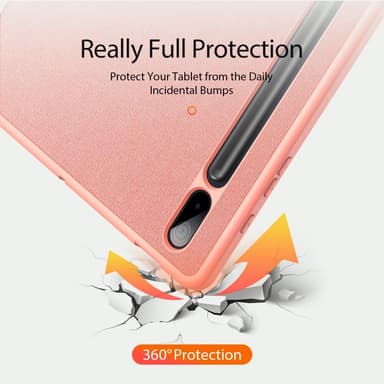DUX DUCIS Samsung Tab S7+/S7 FE/S8+ DOMO Series Trifold Fodral - Rosa