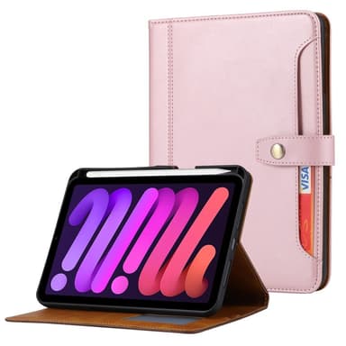 SKALO iPad 10.9 (2022) PU-Läder Plånboksfodral med Penn Hållare - Rosa
