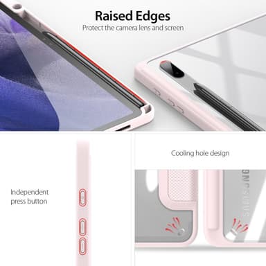 DUX DUCIS Samsung Tab S7+/S7 FE/S8+ TOBY Series Trifold Fodral - Rosa