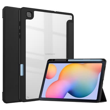 SKALO Samsung Tab S6 Lite Trifold Fodral med Transparent Baksida - Svart