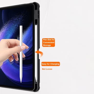 SKALO Xiaomi Pad 6 Trifold Fodral med Transparent Baksida - Svart