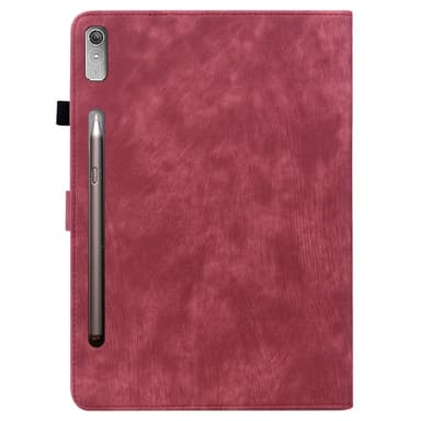 SKALO Lenovo Tab P12 Cute Tiger PU-Läder Fodral - Röd