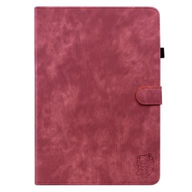 SKALO Lenovo Tab P12 Cute Tiger PU-Läder Fodral - Röd