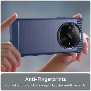 SKALO Xiaomi Redmi A3 Armor Carbon Stöttåligt TPU-skal - Blå