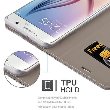 Samsung Galaxy S6 EDGE PLUS Plånboksfodral Skal (Grå)