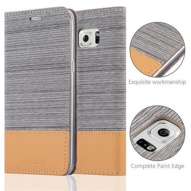 Samsung Galaxy S6 EDGE PLUS Plånboksfodral Skal (Grå)
