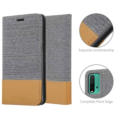 Xiaomi RedMi 9T / POCO M3 Plånboksfodral Skal (Grå)