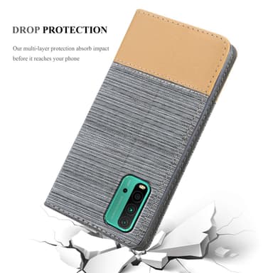 Xiaomi RedMi 9T / POCO M3 Plånboksfodral Skal (Grå)