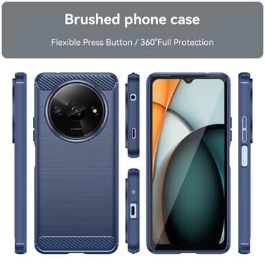 SKALO Xiaomi Redmi A3 Armor Carbon Stöttåligt TPU-skal - Blå
