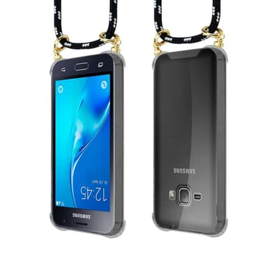 Samsung Galaxy J1 2016 Skal Fodral Kedja (Svart)