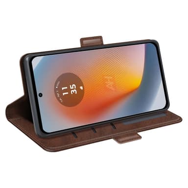 SKALO Motorola Edge 50 Fusion Premium Cut Plånboksfodral - Brun
