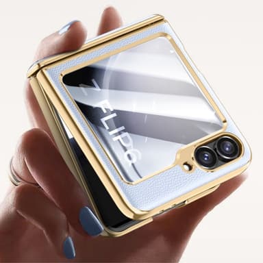 SKALO Samsung Z Flip6 Guldkant Skal - Svart