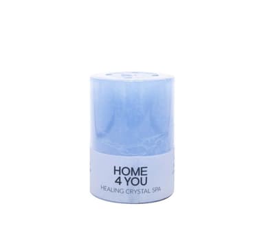 Ljus HEALING CRYSTAL SPA, D6,8xH9,5cm, blå (doft- hav)