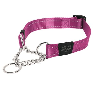 Halvpoof krage Rogz Utility L 20mm Fanbelt Lydnad, rosa reflektor