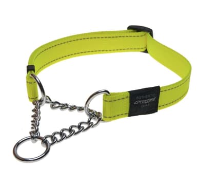 Halvpoof krage Rogz Utility L 20mm Fanbelt Lydnad, gul reflektor