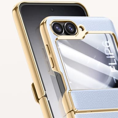 SKALO Samsung Z Flip6 Guldkant Skal - Svart