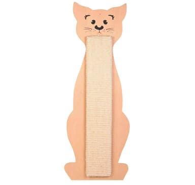 Skrapbräda, kattformad, 21 × 58 cm, natur/beige