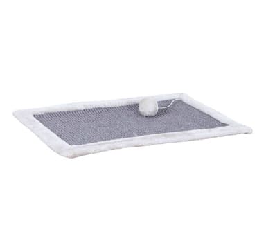 Skrapmatta med plyschkant, 55 × 35 cm, grå/ljusgrå