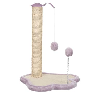 Junior skraptass med stolpe, 40 × 50 × 38 cm, ljus lila/natur