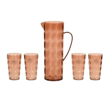 Set LIMONE mugg, 4 glas, gyllenbrun