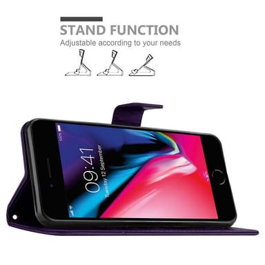 iPhone 7 / 7S / 8 / SE 2020 Plånboksfodral Skal (Lila)
