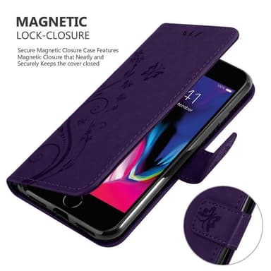 iPhone 7 / 7S / 8 / SE 2020 Plånboksfodral Skal (Lila)