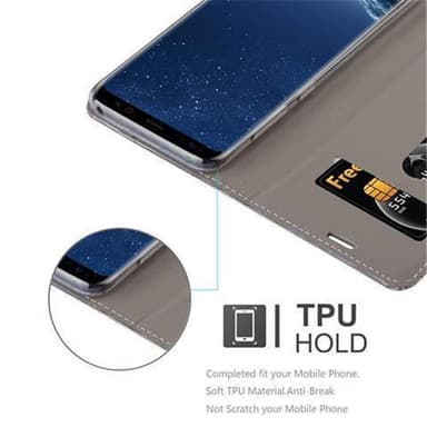 Samsung Galaxy S8 Plånboksfodral Skal (Grå)