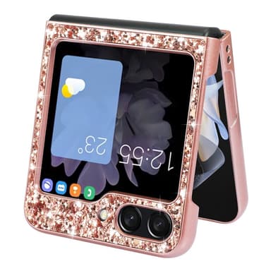 SKALO Samsung Z Flip6 Glitter TPU Skal - Guld