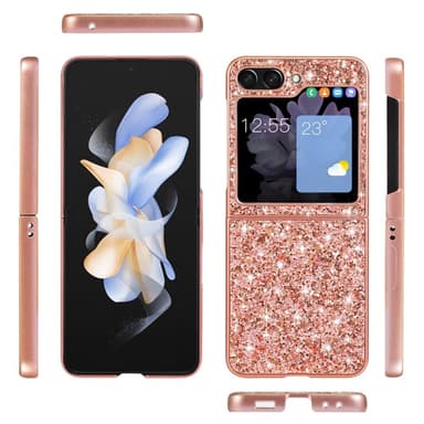 SKALO Samsung Z Flip6 Glitter TPU Skal - Guld