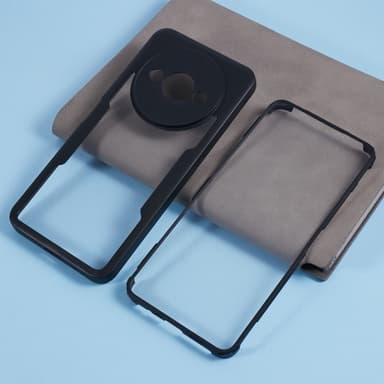 SKALO Xiaomi Redmi A3 Shockproof Clear Hybrid Skal + Skärmskydd - Svart