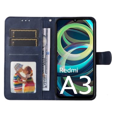SKALO Xiaomi Redmi A3 PU-Läder Plånboksfodral - Blå