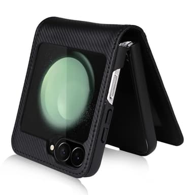 SKALO Samsung Z Flip6 PU-Läder Skal med Plånbok - Svart