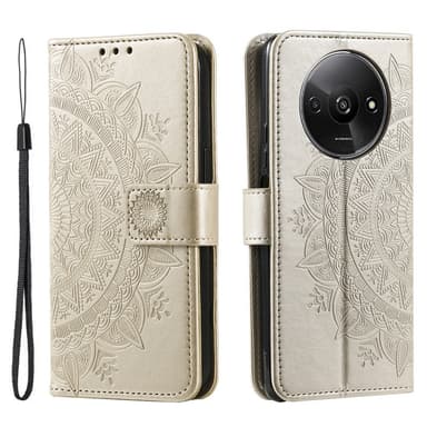 SKALO Xiaomi Redmi A3 Mandala Plånboksfodral - Guld