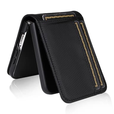 SKALO Samsung Z Flip6 PU-Läder Skal med Plånbok - Svart