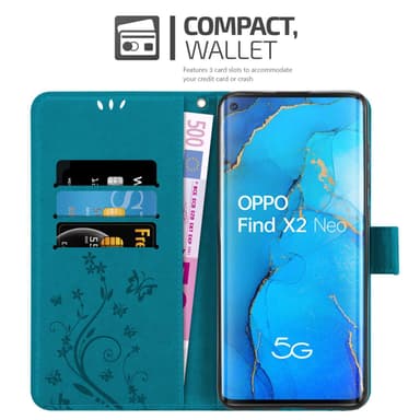 Oppo FIND X2 NEO Plånboksfodral Skal (Blå)