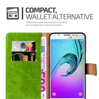 Samsung Galaxy J7 2016 Plånboksfodral Skal (Grön)