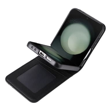 SKALO Samsung Z Flip6 PU-Läder Skal med Plånbok - Svart