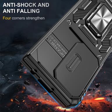 SKALO Samsung Z Fold6 Armor Hybrid Metallring Kameraslider - Svart