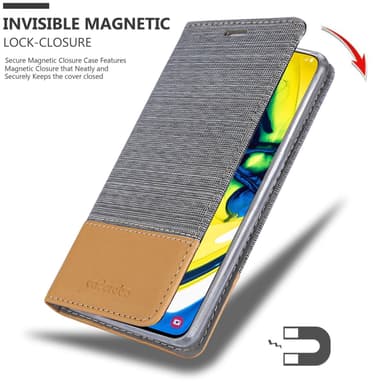 Samsung Galaxy A80 / A90 4G Plånboksfodral Skal (Grå)