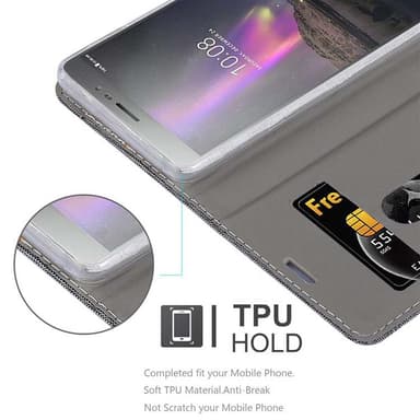 Lenovo P2 Plånboksfodral Skal (Grå)
