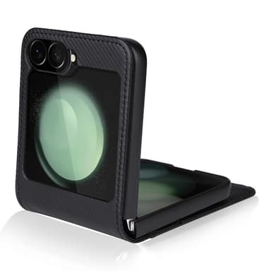 SKALO Samsung Z Flip6 PU-Läder Skal med Plånbok - Svart