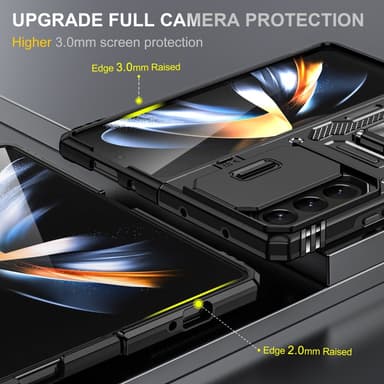 SKALO Samsung Z Fold6 Armor Hybrid Metallring Kameraslider - Svart