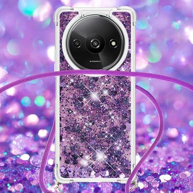 SKALO Xiaomi Redmi A3 Kvicksand Glitter Mobilhalsband - Lila