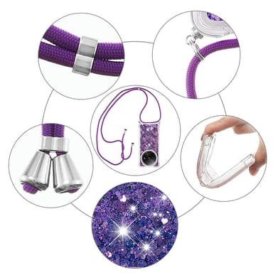 SKALO Xiaomi Redmi A3 Kvicksand Glitter Mobilhalsband - Lila