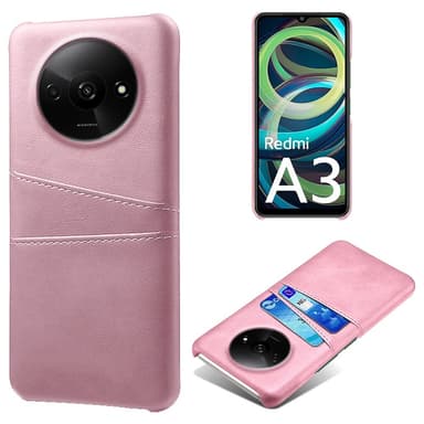 SKALO Xiaomi Redmi A3 PU Läder Skal med Korthållare/Plånbok - Roséguld