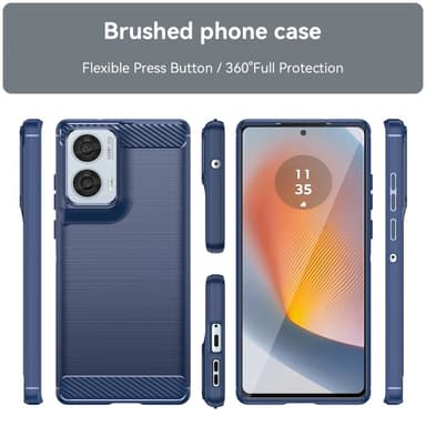 SKALO Motorola Edge 50 Fusion Armor Carbon Stöttåligt TPU-skal - Blå