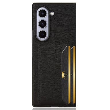 SKALO Samsung Z Fold6 PU-Läder Korthållare Skal - Svart