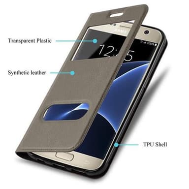 Samsung Galaxy S7 Plånboksfodral Skal (Brun)
