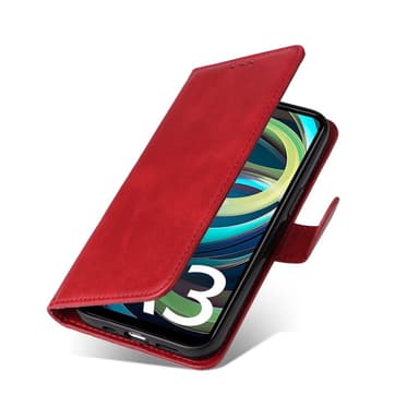 SKALO Xiaomi Redmi A3 PU-Läder Plånboksfodral - Röd